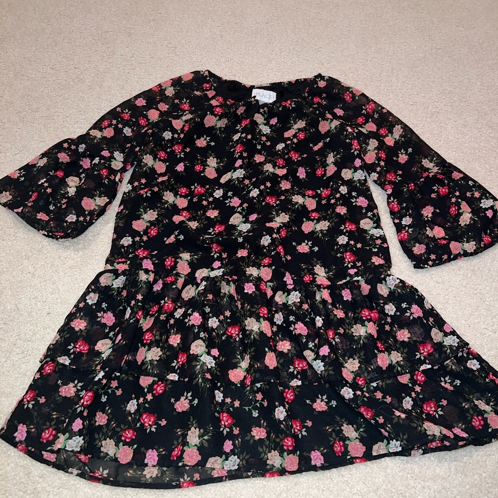 The Children's Place Floral Black Dress